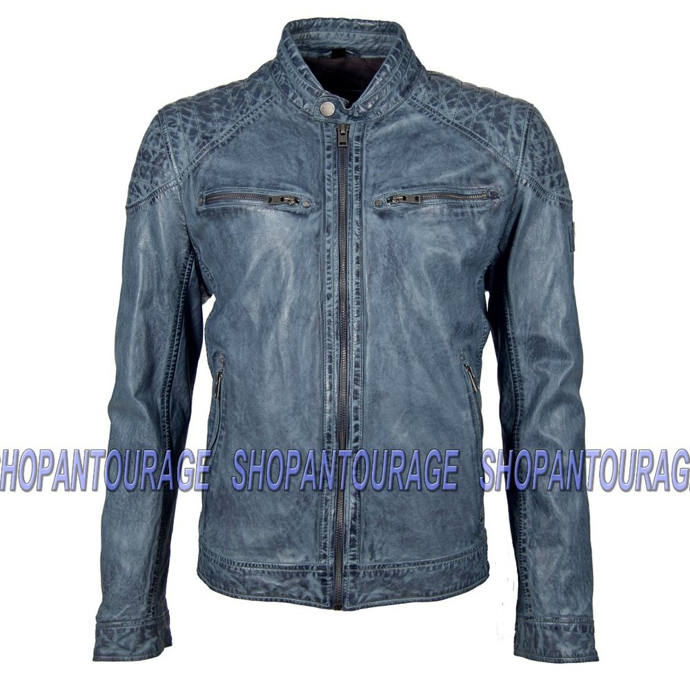 Mauritius Gorey Blue 100% Genuine Leather Jacket